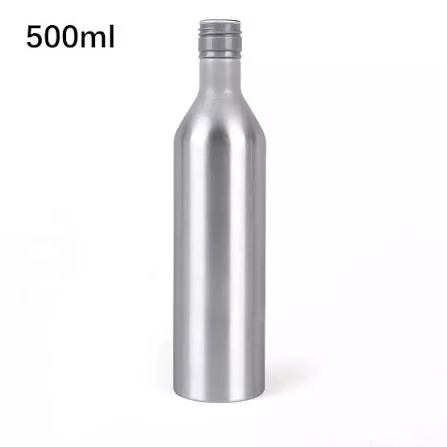 Slanke, hoge aluminium drankfles van 500 ml met ROPP-schroefdop