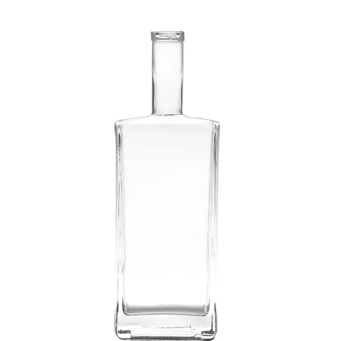 750 ml lege vierkante helderglazen drankfles